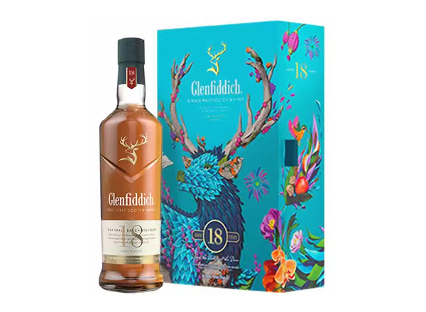 长寿格兰菲迪回收格兰菲迪18年700ml春节礼盒装Glenfiddich苏格兰威士忌