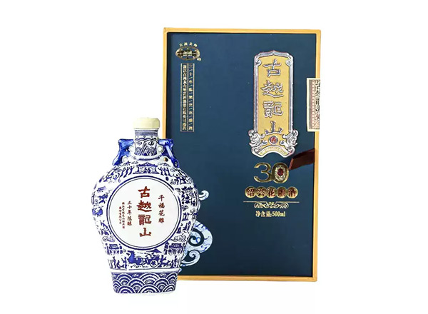 长寿黄酒回收古越龙山黄酒千福花雕三十年陈酿绍兴花雕酒500ml礼盒装