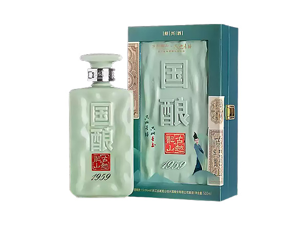 长寿古越龙山黄酒回收国酿1959青玉只此青绿联名款二十年陈酿黄酒礼盒